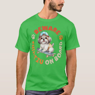 T-shirt Attention Shih Tzu À Bord