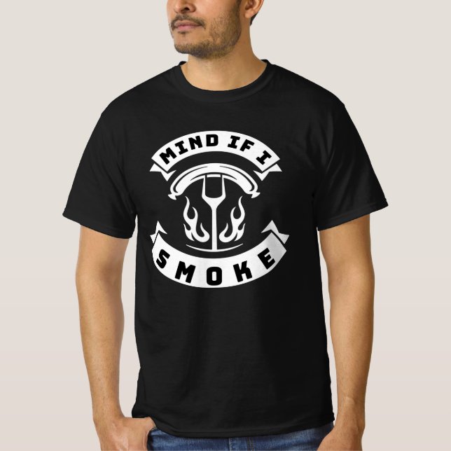 T-shirt Attention si je fume Funny barbecue Grilling (Devant)