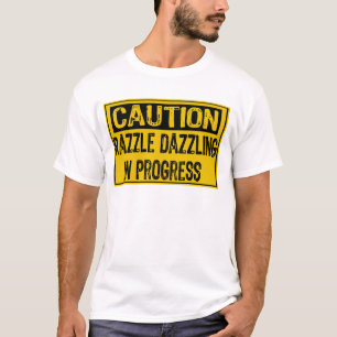 T-shirt Attention Signaler Éblouir En Cours-Bk/Yl