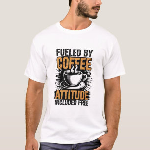 T-shirt Attitude alimentée par le café incluse  Cadeau drô