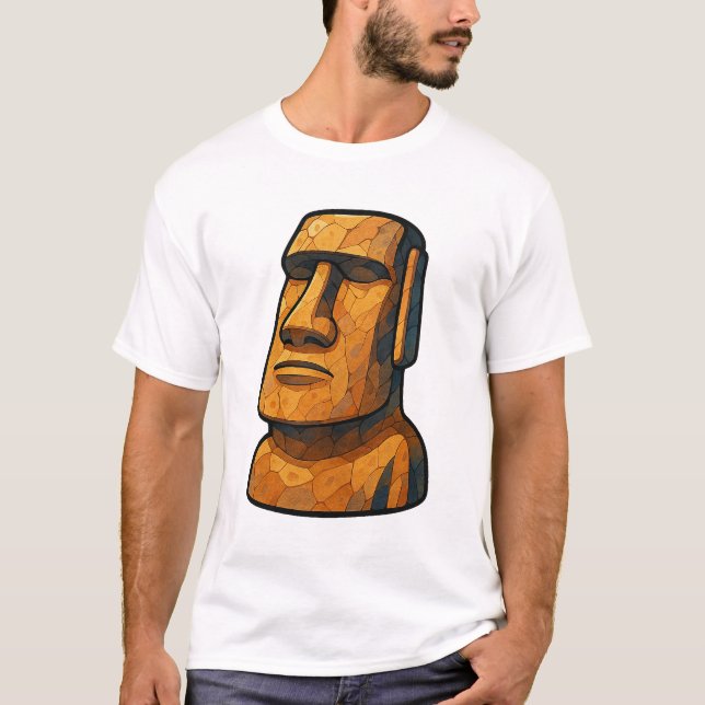 T-shirt Attitude antique stoïque Moai (Devant)