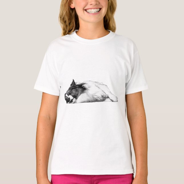 T-shirt Attitude citrouille Patch Corgi (Devant)