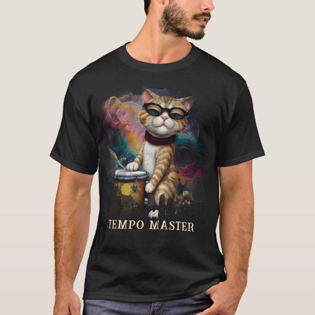 T-shirt *~* Attitude Cool Cat DRUMMER AP91 Percussionniste (Devant)