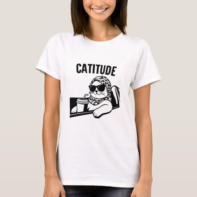 T-shirt Attitude de chat (Devant)