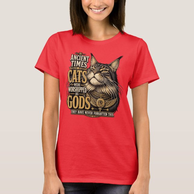 T-shirt Attitude de chat antique du Maine (Devant)