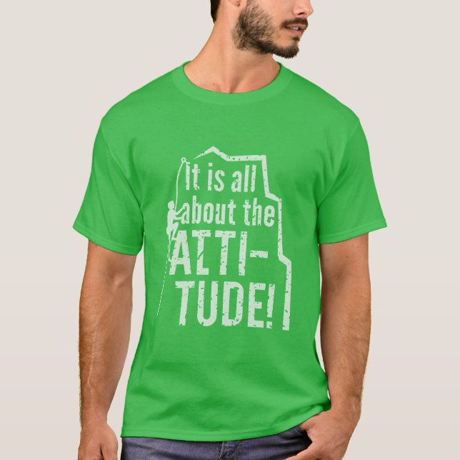T-shirt Attitude ou Altitude Rock Climbing Grunge (Devant)