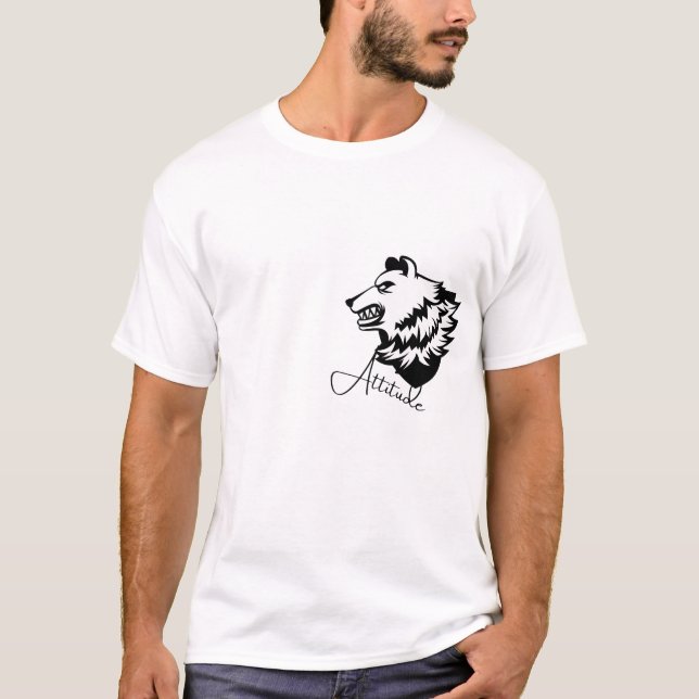 T-Shirt Attitude Ours | Tee Graphique Animal Féroc (Devant)