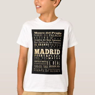T-shirt Attractions et endroits célèbres de Madrid,