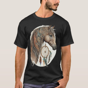 T-shirt Attrape-rêves de cheval tribal aquarelle de cheval