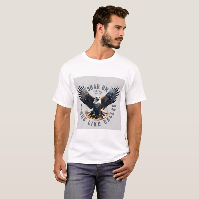T-shirt Attraper des ailes comme des aigles - Isaïe 40:31  (Devant entier)