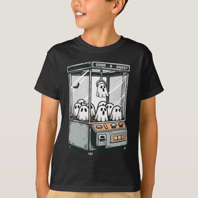 T-shirt Attraper Un Fantôme Claw Machine Arcade Drôle Hall (Devant)