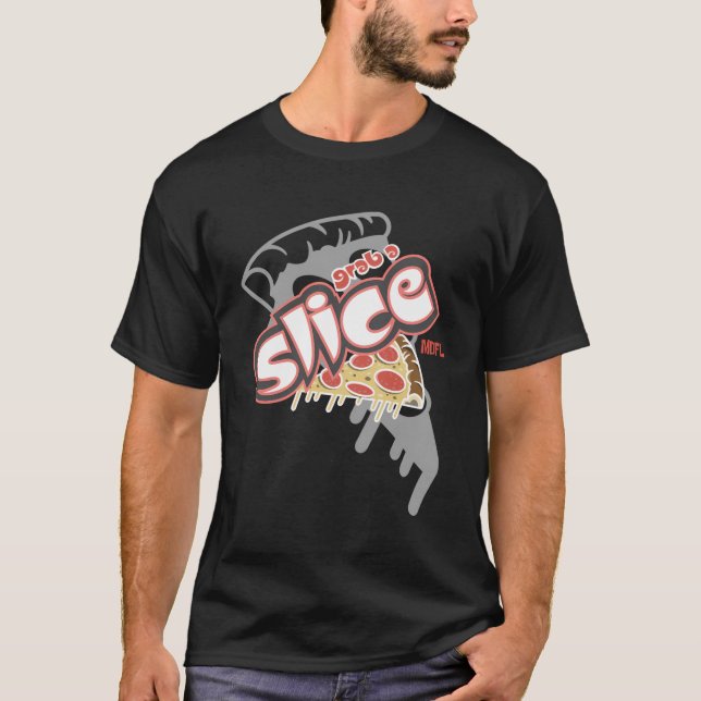 T-shirt Attraper Une Pizza En Tranches (Devant)