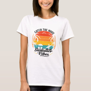 T-shirt Attrapez la vague d'ambiance estivale