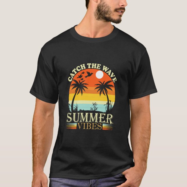 T-shirt Attrapez la vague d'effervescence estivale (Devant)