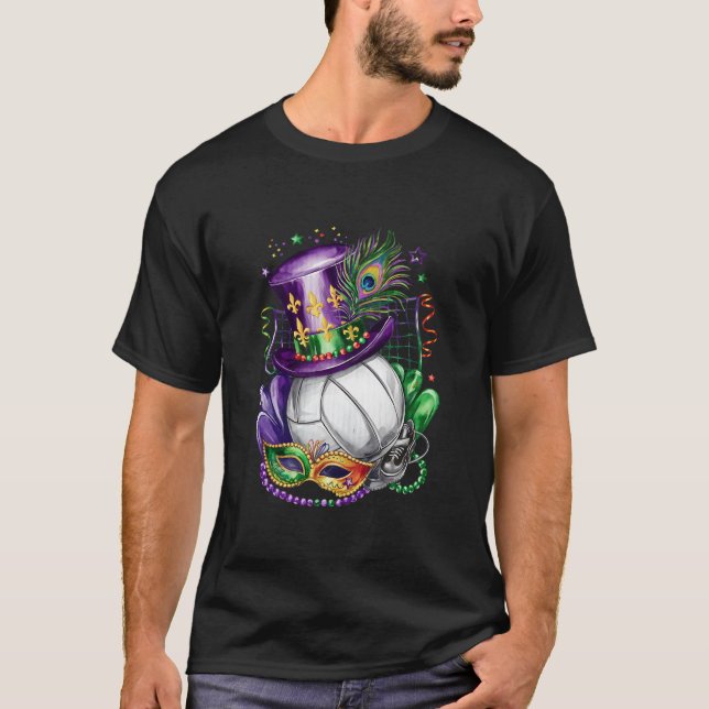 T-shirt Attrayant Mardi Gras Mix Costume de Volley-ball Fe (Devant)