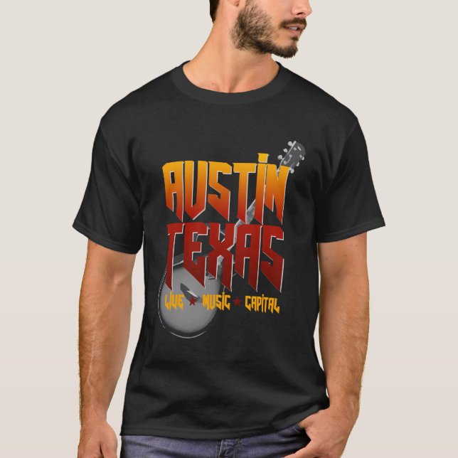 T-shirt Atx Live Music Capital Texas Austin (Devant)