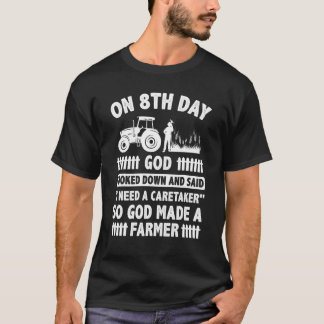 T-shirt Au 8ème jour Dieu regarda vers le bas et fit Le Fe