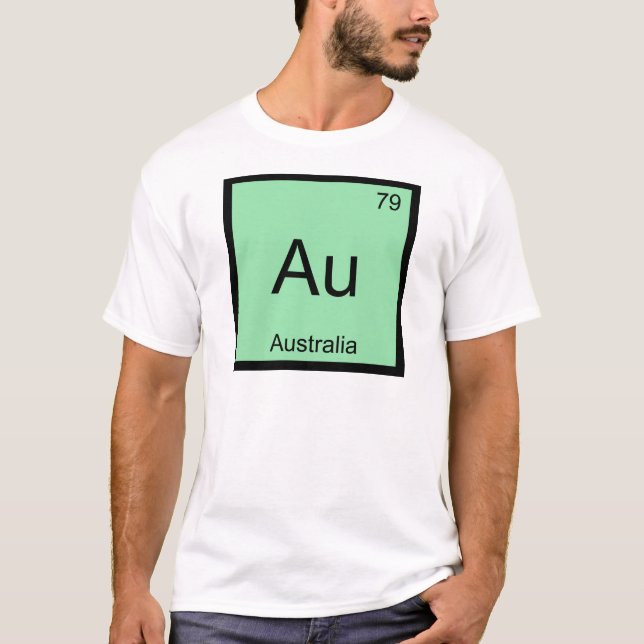 T-shirt Au - Australie Chimie Élément Symbole Aussie Tee (Devant)