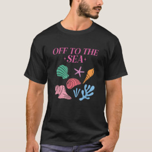 T-shirt Au Bord De La Mer Été Plage Jolie Coquillage Color