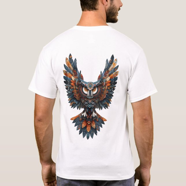 T-shirt au chouette aquarelle mignon (Dos)