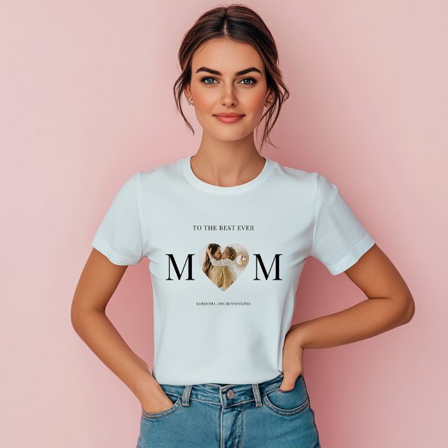 T-shirt Au coeur photo de la meilleure maman (Créateur téléchargé)