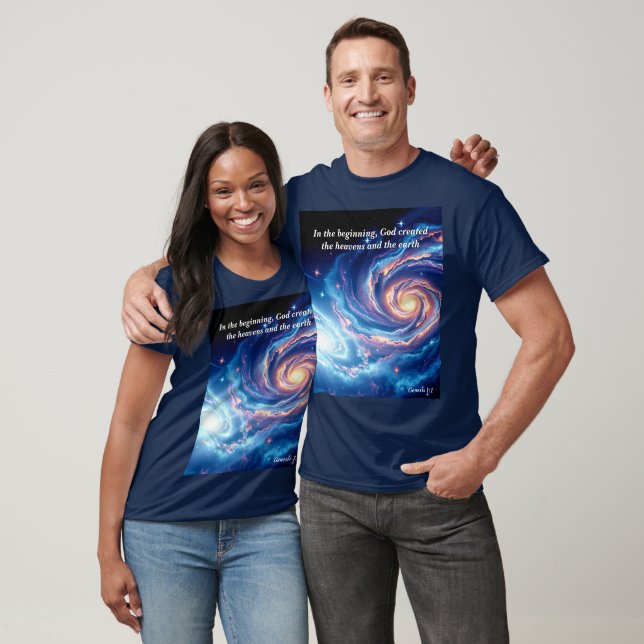 T-shirt Au début, Dieu et Verse de création (Unisexe)