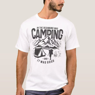 T-shirt Au Début Était Camping Extérieur Aventure
