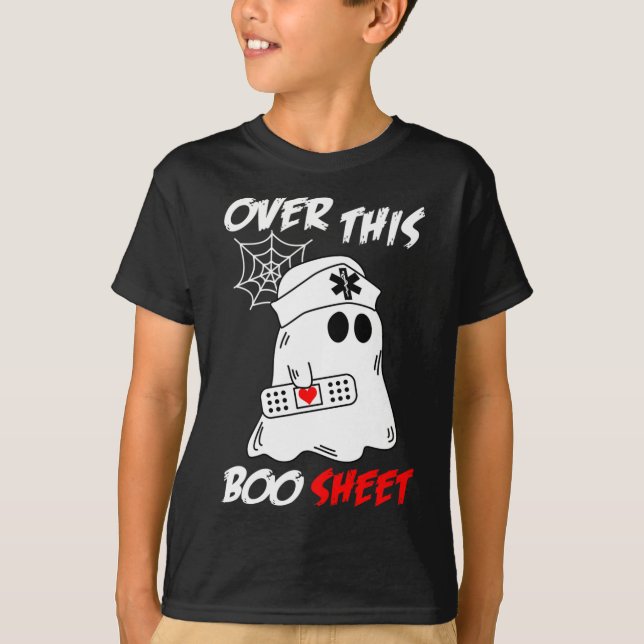 T-shirt Au-Dessus De Cette Feuille De Boite Fun Ghost Nurs (Devant)