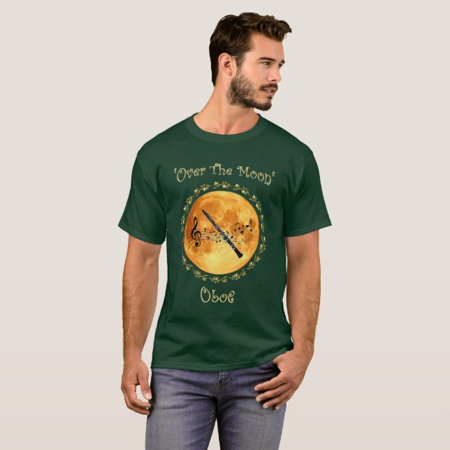 T-shirt Au-dessus du ~ d'échelle musicale de ~ de hautbois (Devant entier)