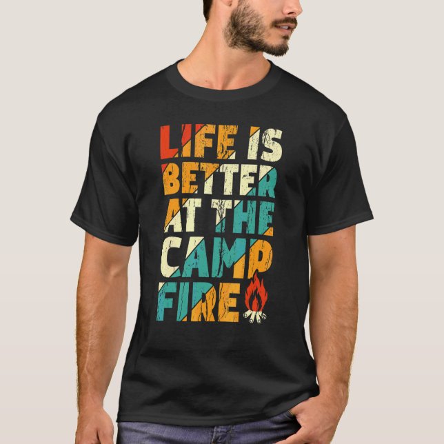 T-shirt Au feu de camp   Camping Vitange (Devant)