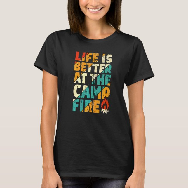 T-shirt Au feu de camp Camping Vitange (Devant)