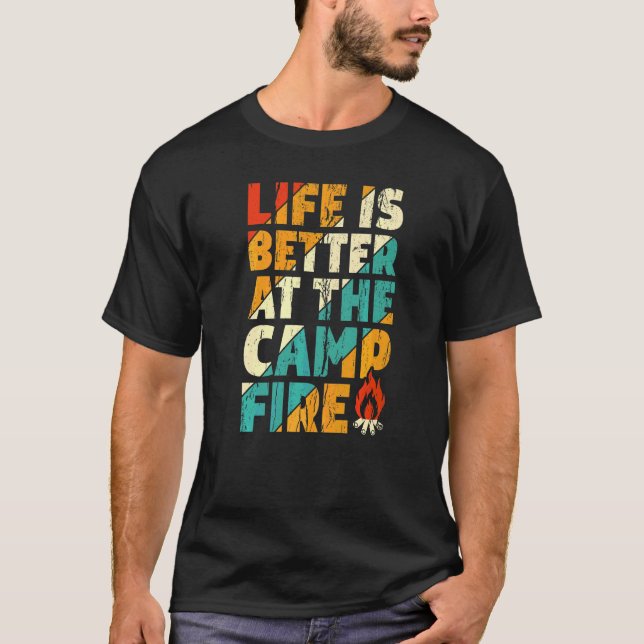 T-shirt Au feu de camp Camping Vitange (Devant)