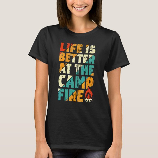 T-shirt Au feu de camp   Camping Vitange (Devant)