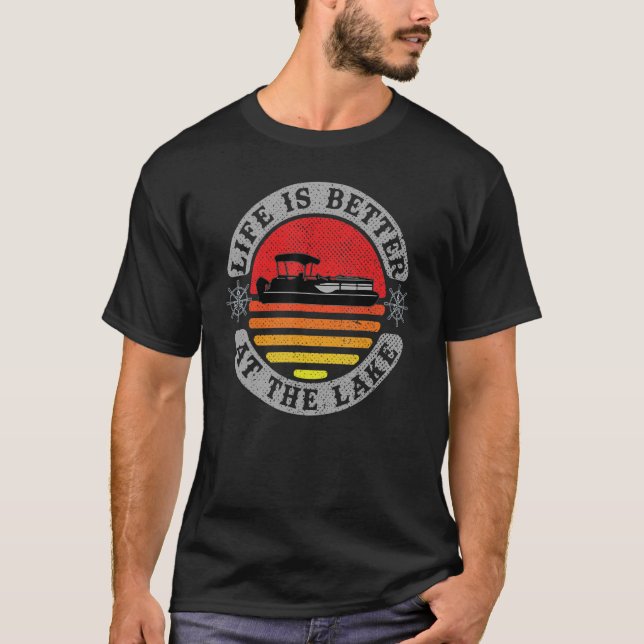 T-shirt Au Lac Pontoon Capitaine Bateau (Devant)
