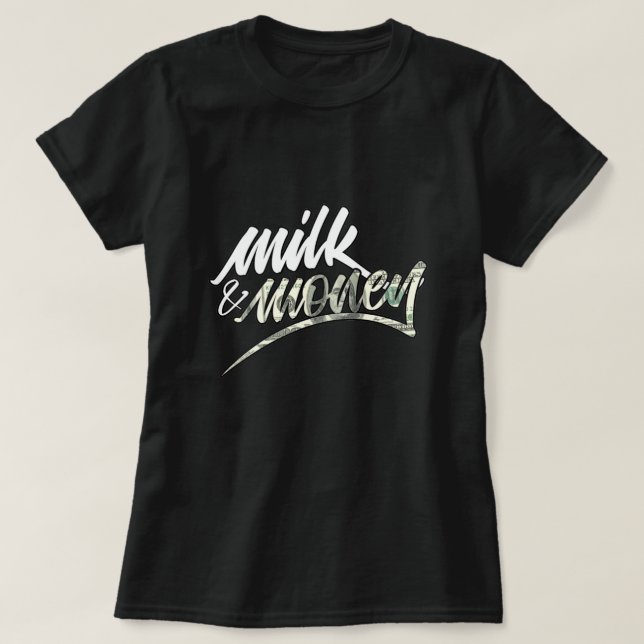 T-shirt au lait et à l'argent (Design devant)