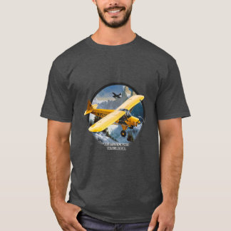T-shirt au logo d'aviation au biplan jaune