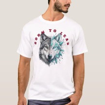T-shirt au loup à visage divisé géométrique et réa