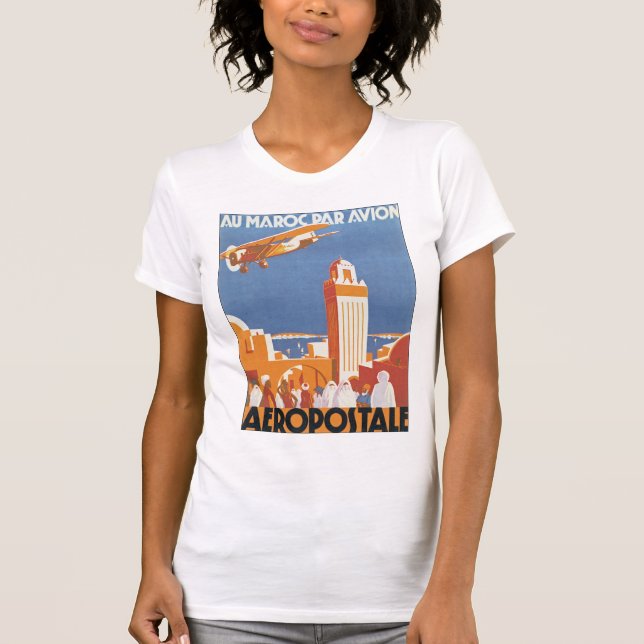 T-shirt Au Maroc Par Avion (Devant)