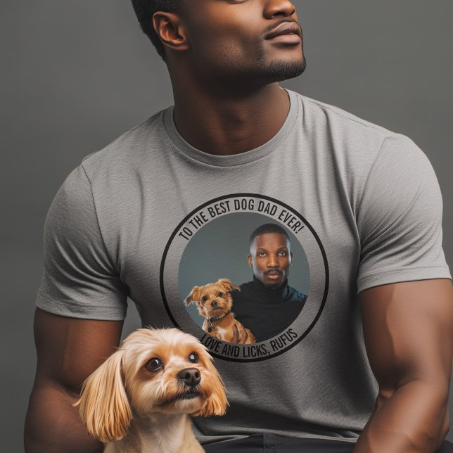 T-shirt Au meilleur papa de chien jamais personnalisé phot (Créateur téléchargé)