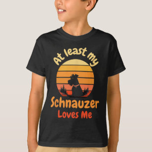 T-shirt Au moins mon Schnauzer m'aime Anti-valentin Chien