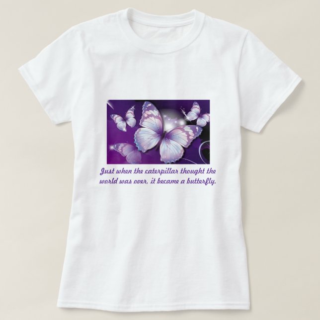 T-shirt Au moment même où la chenille… (Design devant)