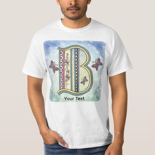 T-shirt au monogramme floral B (Devant)