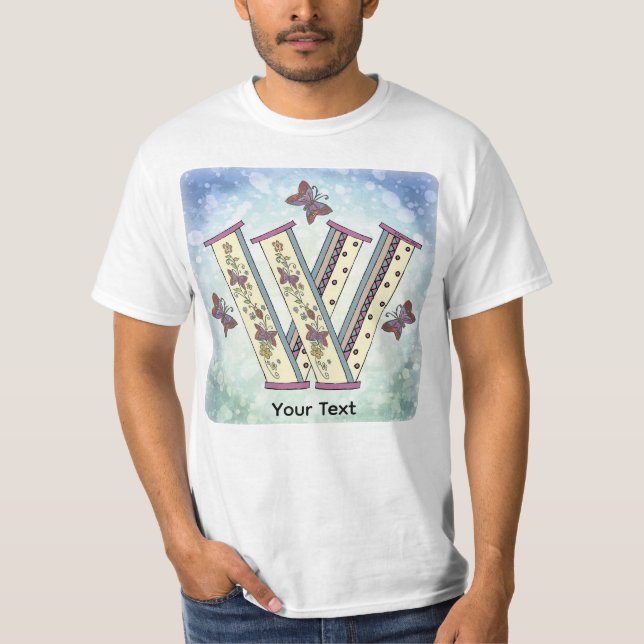 T-shirt au monogramme floral W (Devant)