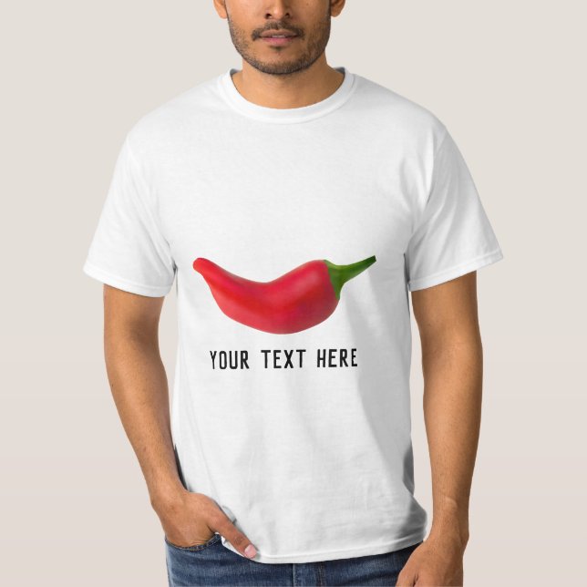 T-shirt au piment rouge chaud personnalisé (Devant)
