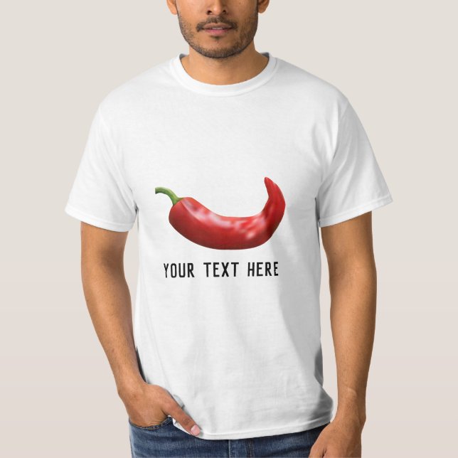 T-shirt au piment rouge chaud personnalisé (Devant)