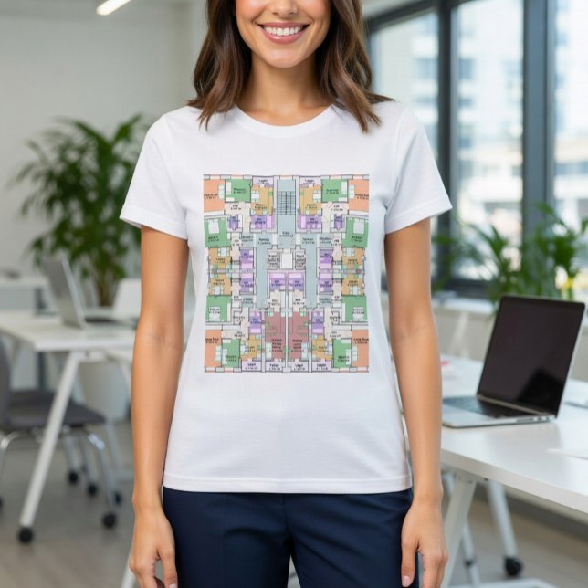 T-shirt au plan architectural moderne (Créateur téléchargé)