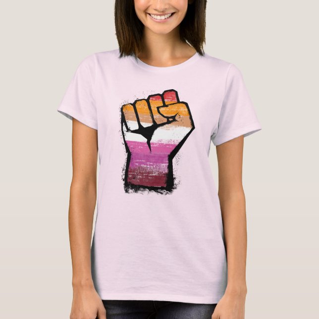 T-Shirt au poing de la fierté lesbienne (Devant)