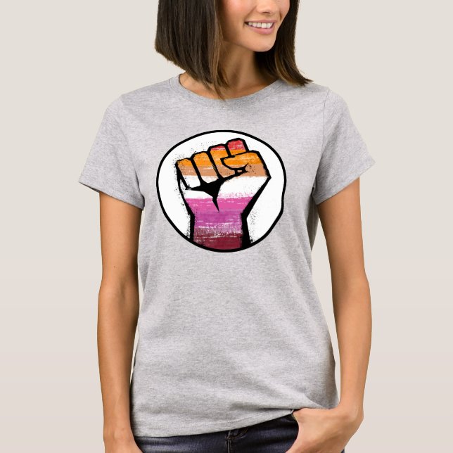 T-Shirt au poing de la fierté lesbienne (Devant)