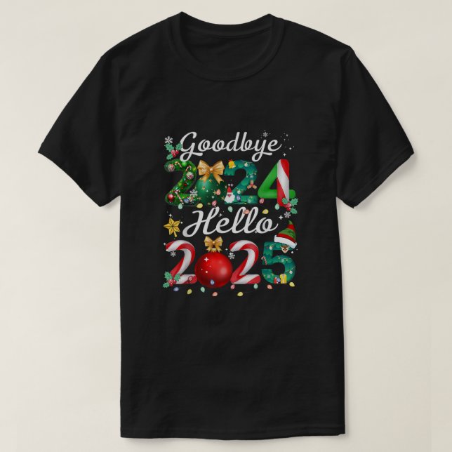 T-shirt Au revoir 2024 Bonjour 2025 Famille de corresponda (Design devant)