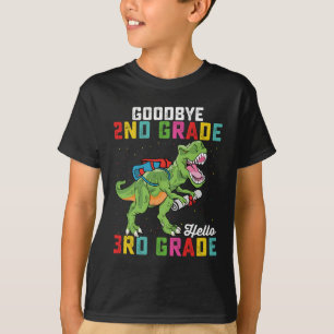 T-shirt Au revoir 2e année Bonjour 3e année T Rex Dinosaur